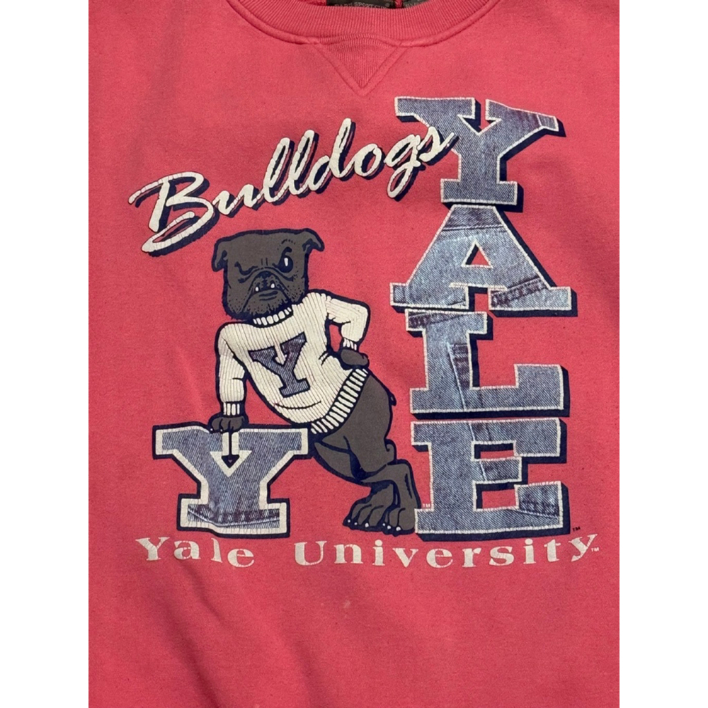Vintage 90s Yale Bulldogs Men’s Paris Sport Club Crewneck Sweatshirt Pink Sz L - Picture 10 of 10